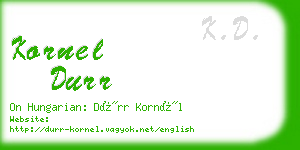 kornel durr business card